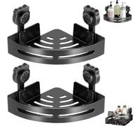 Yulokdwi Corner Shower Caddy, 2 Pieces Adhesive Shower Shelves,Corner ShowerStorage,Suction Cup CornerStorage Rack,Rustproof Wall MountedShower Rack For Bathroom Kitchen