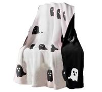 Yulokdwi Cute Halloween Blanket - Soft Cozy Flannel Ghost Throw Blanket - Breathable Thick Sofa Couch Decoration for Bedroom Living Room Use Picnic Camping Backpacking Outdoor