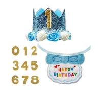 Yulokdwi Dog Birthday Party Supplies | Adjustable Bib Collar Hat with Number - Dog Birthday Decor | for Pet Adoption Photos Small Animal Home Indoor