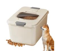 Yulokdwi Dog Food Storage | Cat Treat Storage Bucket | Space-Saving Dogs and Cats Food Container with Measuring Cup for Outdoors, Camping, Pantry, Home