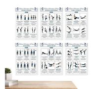 Yulokdwi Dumbbell Workout Poster Set, With Easy Visual Reference, 6 Pieces Full Body Home Gym Fitness Guide, Muscle Engagement Chart, Motivational And Clear Illustrations, For Men, Women, Adults