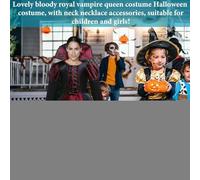 Yulokdwi Kids Vampire Costume - Halloween Costume for Kids Girls,Spooky Scary Outfit for Party Performances School Haunted House Cosplay Carnival