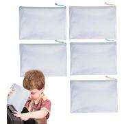 Yulokdwi Mesh Bags with Zipper, A4 File Bag Mesh Pencil Pouches, Waterproof Organization Pencil Case for Classroom School Office Board Games Cosmetics Travel