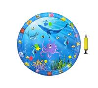 Yulokdwi Pet Cooling Mat - Anti-Scratch Dog Water Play Mat 39.37x39.37 Inches - Inflatable Pet Ice Pad with Pump Interactive Sensory Toy for Hot Weather Travel Car Garden Outdoor Bedroom Indoor