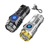 Yulokdwi Portable Small Flashlight, Camping Flashlight,Super Bright Hand Flashlight,Rechargeable LED Torch, 5 Modes High Lumens Small Bright Camping Handheld Flashlights,Suitable for Emergencies