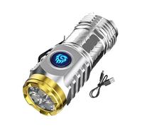 Yulokdwi Portable Small Flashlight, Camping Flashlight,Super Bright Hand Flashlight,Rechargeable LED Torch, 5 Modes High Lumens Small Bright Camping Handheld Flashlights,Suitable for Emergencies