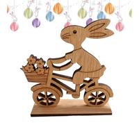 Yulokdwi Rabbit Statue, Wooden Bunny Home Decor Easter, Small Rabbit Desk Figurines Sculpture, for Shelf Desk Entryway Office Shops Living Room Bedroom Cabinets Porch Garden Holiday