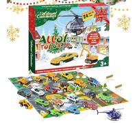 Yulokdwi Vehicle Christmas Advent | Toy Car 24 Days of Countdown Calendar | Stocking Stuffers for Travel School Home Vacation Game Room Kids Boys