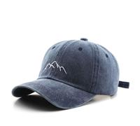 YULOONG Mens Vintage Baseball Cap Mountain Peak Embroidery Baseball Hats Retro Washed Cotton Dad Cap Womens Outdoor Sports Cap Adjustable Unisex Navy Blue