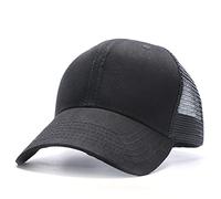 YULOONG Mesh Baseball Cap Breathable Trucker Hat Cotton Casual Sports Cap Sunhat Adjustable Size B: Black