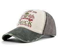 YULOONG Trucker Cap Vintage Baseball Cap Washed Denim Skull Pattern Adjustable Outdoor Sun Hat 100% Cotton for Man Women E