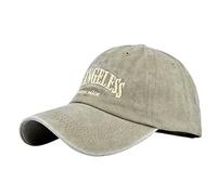YULOONG Vintage Baseball Cap Embroidery Los Angeles Washed Denim Trucker Cap 100% Cotton Sun Hat for Men Women Adjustable Khaki