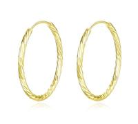 Yulovee 14K Gold Plated Hoops Earrings for Women Hypoallergenic Hoop Earrings Solid 925 Sterling Silver Posts Lightweight Round Circle Hoops Earrings 20/30/40mm. (40MM)