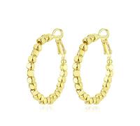 Yulovee 9ct Gold Filled Hoop Earrings with Beads for Women, 30MM Round