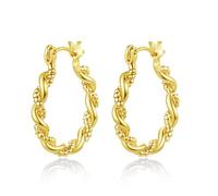 Yulovee 9ct Yellow Gold Filled Twisted Women's Hoop Earrings in 20MM Diameter