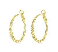 Yulovee 9ct Yellow Gold Filled Women's Twisted Hoop Creole Earrings (30MM)