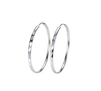Yulovee Silver Hoops Earrings for Women Hypoallergenic Hoop Earrings Solid 925 Sterling Silver Posts Lightweight Round Circle Hoops Earrings 40mm.