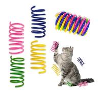 YULOYI Cat Spring Toys 90 Pack, Interactive Toys for Kittens to Swat, Bite & Hunt, Colorful Durable Plastic Spiral Springs for Indoor Cats