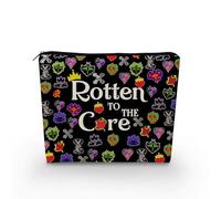 YULUENZE Black Descendants Makeup Bag Descendants Fans Gift Organizer Bag Rotten to the Core Toiletry Zipper Pouch Rotten Apple Canvas Cosmetic Bag Present for Women Friends Family-2, asn0441, Printed