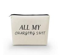 YULUENZE Charging Makeup Bag All My Charging Things Organizer Toiletry Pouch with Zipper Funny Cosmetic Bag Present for Wife Husband Families Women Friends, asnt0559