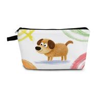 YULUENZE Crayon Puppy Cosmetic Bag Small Makeup Bag Crayon Puppy Toiletry Organizer Pouch with Zipper Presents for Women Friends