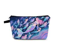 YULUENZE Fancy Mermaid Makeup Bag Cute Small Organizer Bag with Zipper Fancy Mermaid Cosmetic Bag Aesthetic Birthday Present for Women Friends