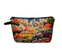 YULUENZE Floral Green House Makeup Bag Cute Small Organizer Bag with Zipper Floral Green House Cosmetic Bag Aesthetic Birthday Present for Women Sisters Friends -1, hzz17204