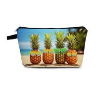 YULUENZE Funny Pineapple Gift Pineapple Makeup Bag Cute Small Organizer Bag with Zipper Sunglasses Pineapple Print Cosmetic Bag Birthday Gifts for Women Friends Sisters, hzt0309, Printed Makeup Bag