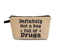 YULUENZE Funny Slogan Makeup Bag with Zipper Small Organizer Bag Funny Present for Friends Women Sisters, Not Drug 01
