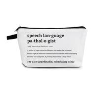 YULUENZE Funny Speech Language Pathologist Definition Makeup Bag Toiletry Pouch with Zipper Birthday Christmas Appreciation Present for Women Speech Therapy SLP Friends, ahz0428