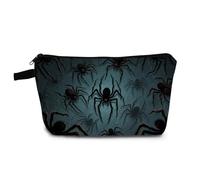 YULUENZE Gothic Spider Makeup Bag Cute Small Organizer Bag with Zipper Gothic Spider Cosmetic Bag Aesthetic Birthday Present for Women Friends -1
