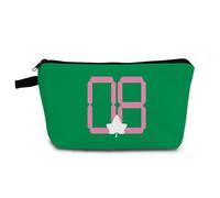 YULUENZE Green Pink Sorority 08 Makeup Bag Cute Small Organizer Bag with Zipper Greek Sorority Paraphernalia Cosmetic Bag Aesthetic Birthday Present for Sorority Members Women Friends