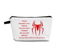 YULUENZE Inspirational Movie Makeup Bag with Zipper Inspiring Slogan Present for Movie Fans TV Show Fans Game Lovers, Spider 01