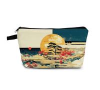 YULUENZE Japanese Style View Cosmetic Bag Small Makeup Bag Toiletry Organizer Pouch with Zipper Japanese Style View Presents for Women Friends
