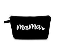 YULUENZE Letter Print Makeup Bag Dear Mama Simple Organizer Bag Toiletry Zipper Pouch Mama Cosmetic Bag Mother's Day Birthday Gift for Mama Mother Mom Women, hzt0122, Printed Makeup Bag With a Metal