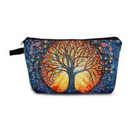 YULUENZE Magical Tree Makeup Bag Cute Small Organizer Bag with Zipper Magical Tree Print Cosmetic Bag Fancy Tree Birthday Gifts for Women Friends Sisters BFF, hzt0366, Printed Makeup Bag With a Metal