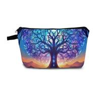YULUENZE Magical Tree Makeup Bag Cute Small Organizer Bag with Zipper Magical Tree Print Cosmetic Bag Fancy Tree Birthday Gifts for Women Friends Sisters BFF, hzt0240, Printed Makeup Bag With a Metal