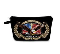 YULUENZE Nation Under God USA Cosmetic Bag Small Makeup Bag Nation Under God USA Toiletry Organizer Pouch with Zipper Presents for Women Friends