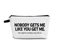 YULUENZE Nobody Gets Me Cosmetic Bag Small Makeup Bag Toiletry Organizer Pouch with Zipper Nobody Gets Me Presents for Women Friends