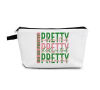 YULUENZE Oh Pretty Makeup Bag Cute Small Organizer Bag with Zipper Educated Dedicated Melanated Cosmetic Bag Inspirational Aesthetic 1908 Sorority Present for Women Friends