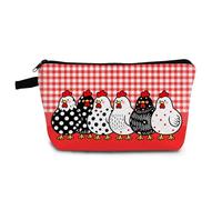 YULUENZE Polka Dot Chicken Cosmetic Bag Small Makeup Bag Polka Dot Chicken Toiletry Organizer Pouch with Zipper Presents for Women Friends -2