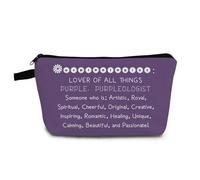 YULUENZE Purple Makeup Bag Purpleologist Organizer Bag Toiletry Zipper Pouch Purple Fans Cosmetic Bag Birthday Gift for Purple Lovers Women Friends Sisters BFF, hzt0149, Printed Makeup Bag With a