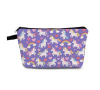 YULUENZE Rainbow Unicorn Makeup Bag Cute Small Organizer Bag with Zipper Rainbow Unicorn Cosmetic Bag Aesthetic Birthday Present for Women Friends -3