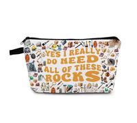 YULUENZE Rock Crafting Pilates Gardening HR Makeup Bag with Zipper Cute Funny Present for Geologists Pilates Coach Hand Craft Artist Gardeners HR, Rock Lovers01, Printed Makeup Bag With a Metal Zipper