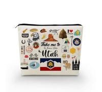 YULUENZE Take Me To Utah Makeup Bag Utah Travel Gift Small Canvas Organizer Bag with Zipper Utah Cosmetic Bag Travel Present for Women Friends Families