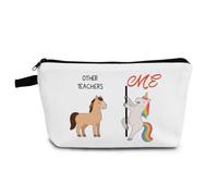 YULUENZE Teacher Gift Cosmetic Bag Small Makeup Organizer Pouch with Zipper Funny Horse Unicorn Toiletry Makeup Bag Presents for Women Friends