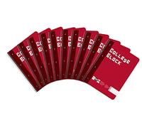 YULUKIA 500013 A4 Notepad, College Pad, Line Style 38, 90 g/m², 80 Sheets, Red, Pack of 10