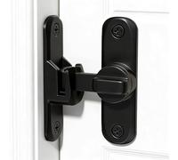 Yulun Black Barn Door Latches, 90/180 Degree Flip Sliding Door Lock, Small Security Lock for Barn Doors, Bathroom, Cabinet, Garage, Garden Window 1PC