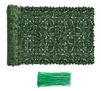 Yulun0328 Artificial Ivy Privacy Fence Screening, 3m x 1m Garden Screening Artificial Hedge Roll for Patio, Balcony, Garden & Backyard - Outdoor/Indoor Decorative Leaf Fence Covering, 50PCS Zip Ties