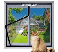 Yuly Custom Size Cat Safety Screen Mesh, Self-Adhesive Cats Window Guard Net, Fly Screen Anti-Mosquito Insect Netting for Balcony/Kitchen/Living Room